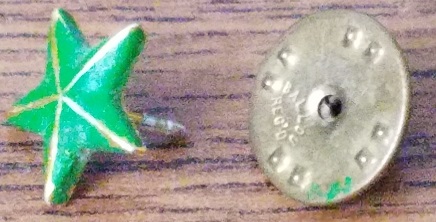 green star lapel pin, separated
