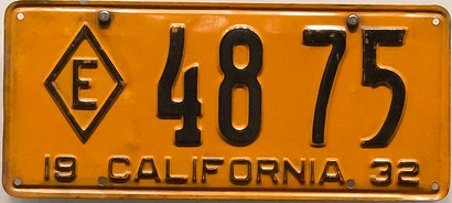 1932 exempt plate with E in diamond, 48-75