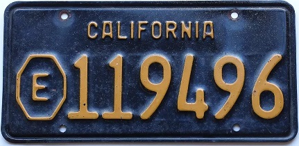 Exempt plate with E in octagon, 119496