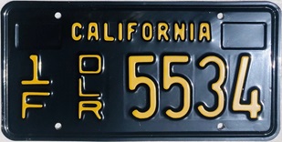 Black Dealer plate, 1F DLR 5534