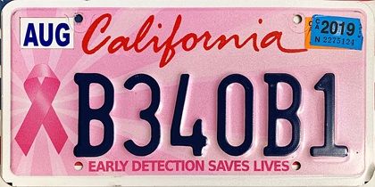 Breast cancer awareness plate, 307PUW