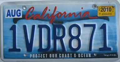 Whale tail 1 post-2004 plate, 1VDR871