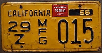 Yellow Manufacturer plate, 1E MFG 013